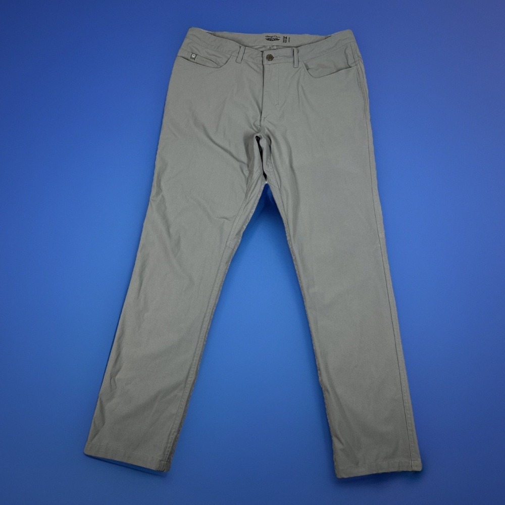 Straight Down Men's Golf Performance Chino Pants‎ 34x32 Gray Lightweight Stretch